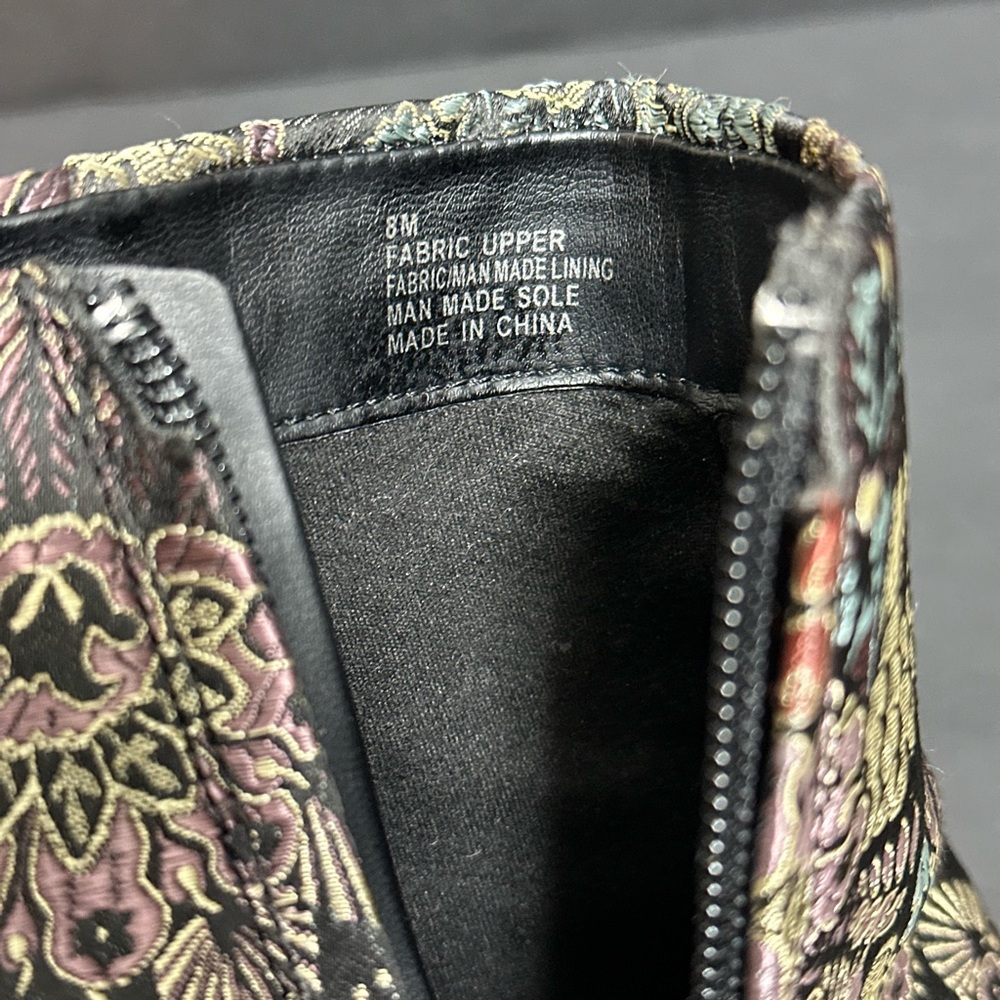 Alex Marie Brocade Ankle Boots – Size 8M – Floral Jacquard Heels - Picture 8 of 9